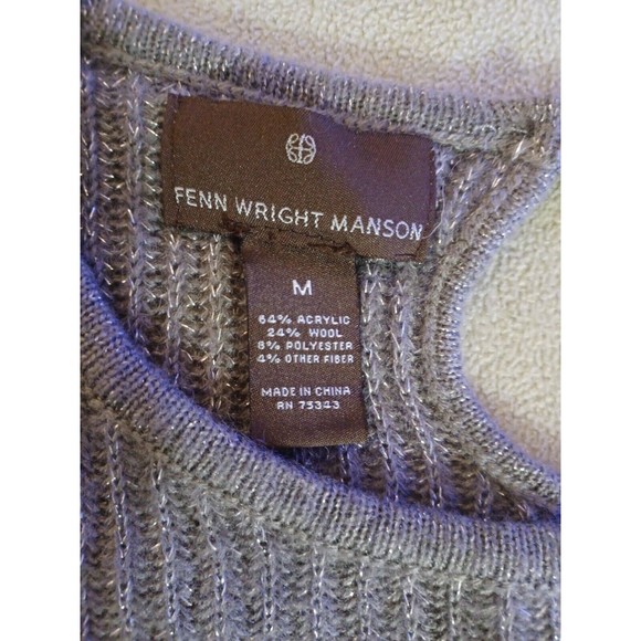 fenn wright manson womens wool blend silver metalic sweater size medium pullover - Picture 2 of 9